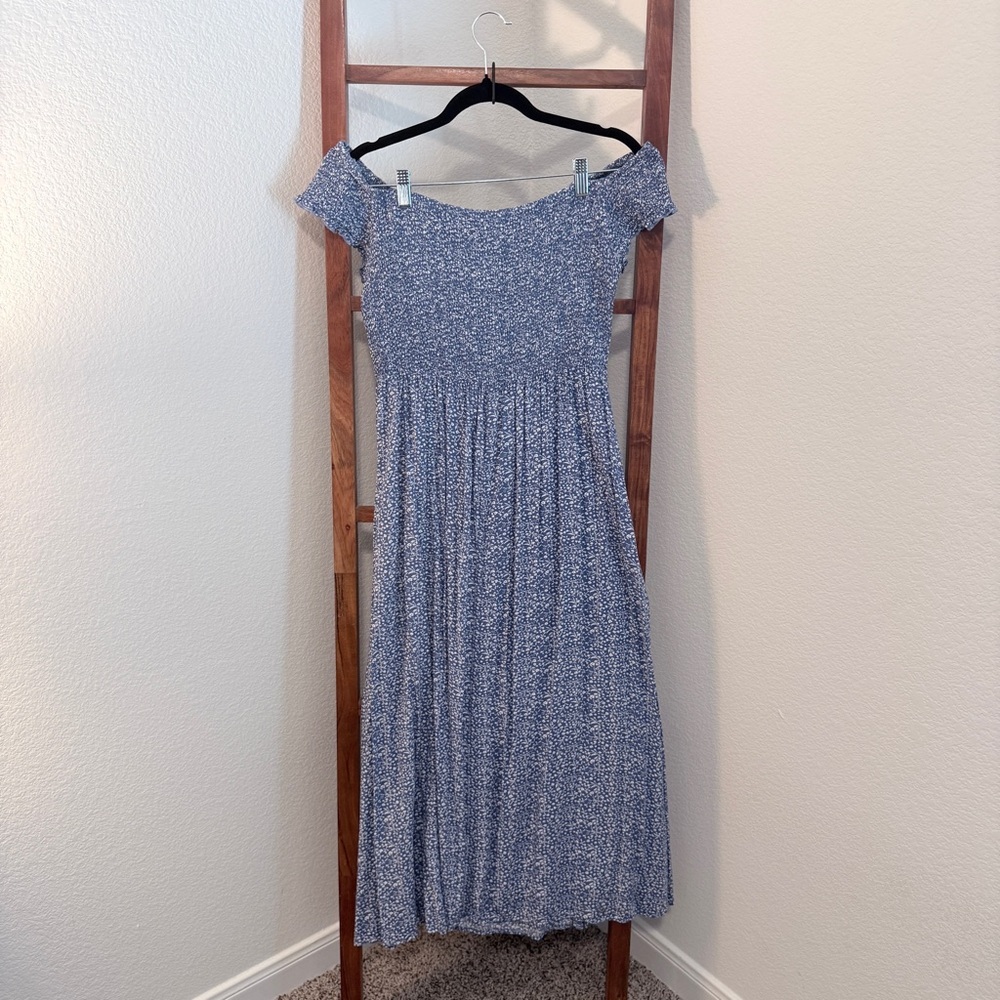 Floerns Women's Boho Floral Print Off Shoulder Split Long A Line Dress Size OXL - Picture 4 of 5